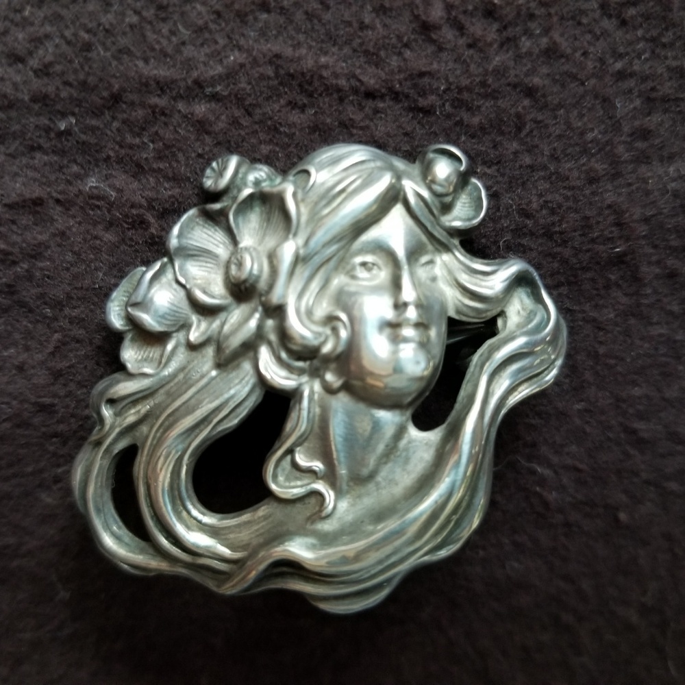 Sterling Silver Art Nouveau Pin - William Kerr